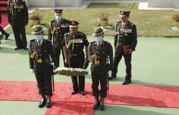 General Manoj Pande laid a wreath and paid homage at Bir Smarak (Martyr’s Memorial) at Army Pavilion in Tundikhel, Kathmandu
